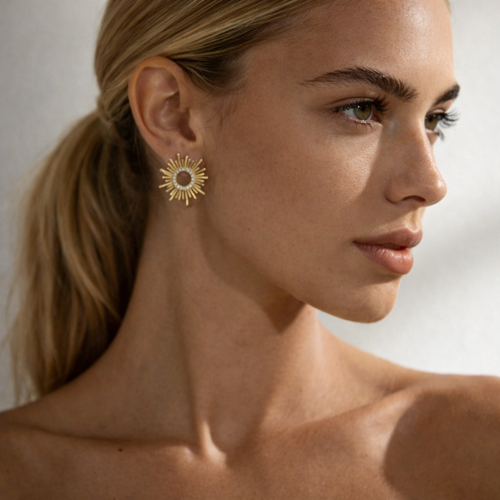 Radiant Sunburst Stud Earrings