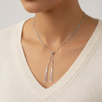 Modern Geometric Y-Lariat Necklace