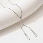 Modern Geometric Y-Lariat Necklace