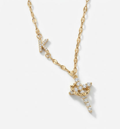 26-letter rotating cross pendant