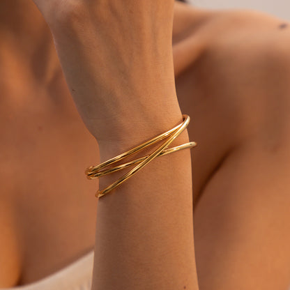 Simple-line open bracelet