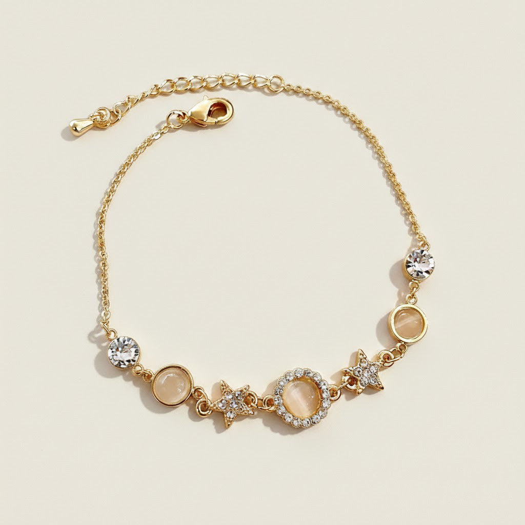 Cat-Eye & Crystal Star Bracelet