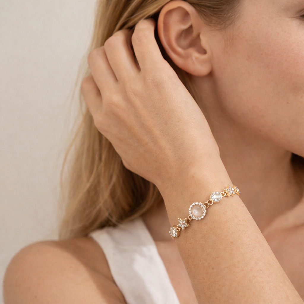 Cat-Eye & Crystal Star Bracelet