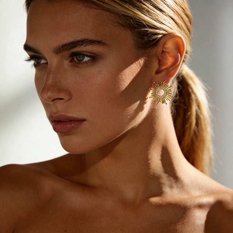 Radiant Sunburst Stud Earrings