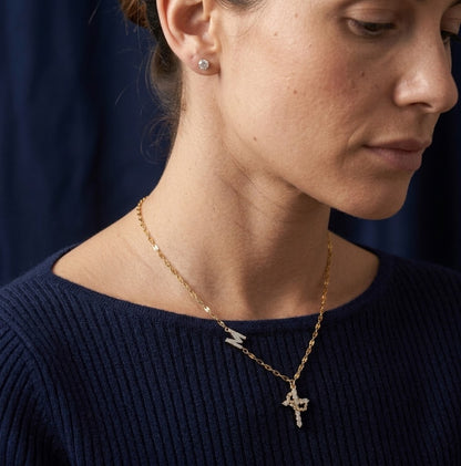 26-letter rotating cross pendant